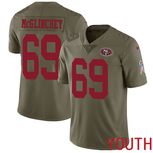 San Francisco 49ers Limited Olive Youth Mike McGlinchey NFL Jersey #69 2017 Salute to->san francisco 49ers->NFL Jersey